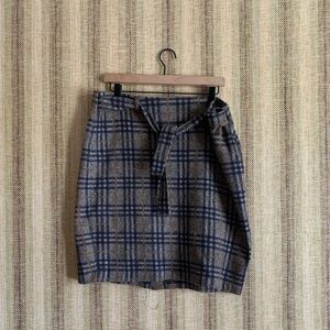 Carole Wren Knee Length Skirt Women Size XL Plaid Wrap Formal Casual